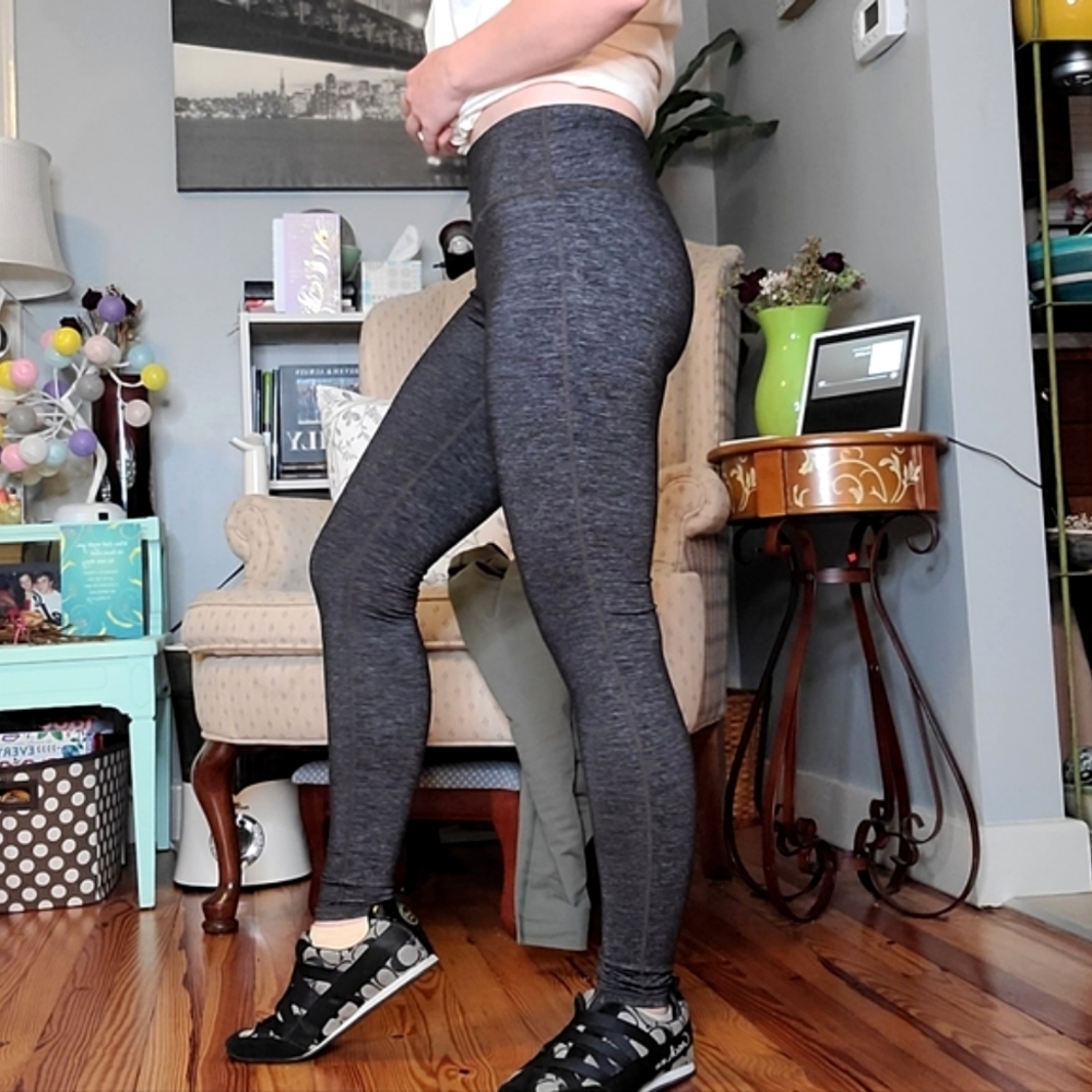 Athleta Chaturanga Odyssey Heathered Grey High-Rise Leggings - small